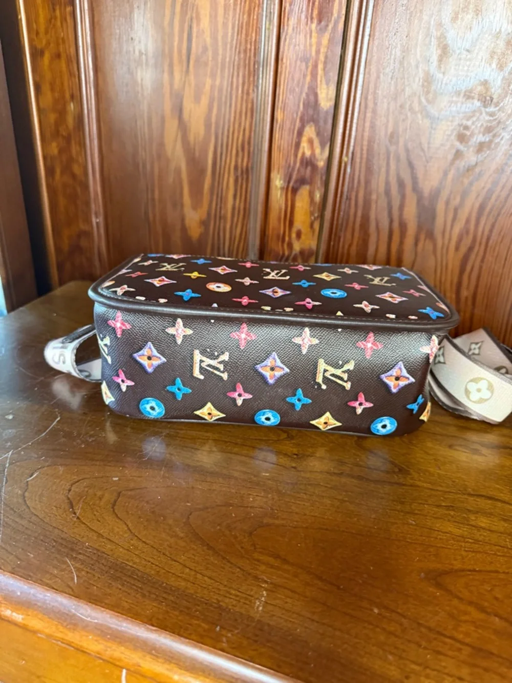 Multicolor Monogram Brown Canvas Crossbody Bag - Picture 3 of 5